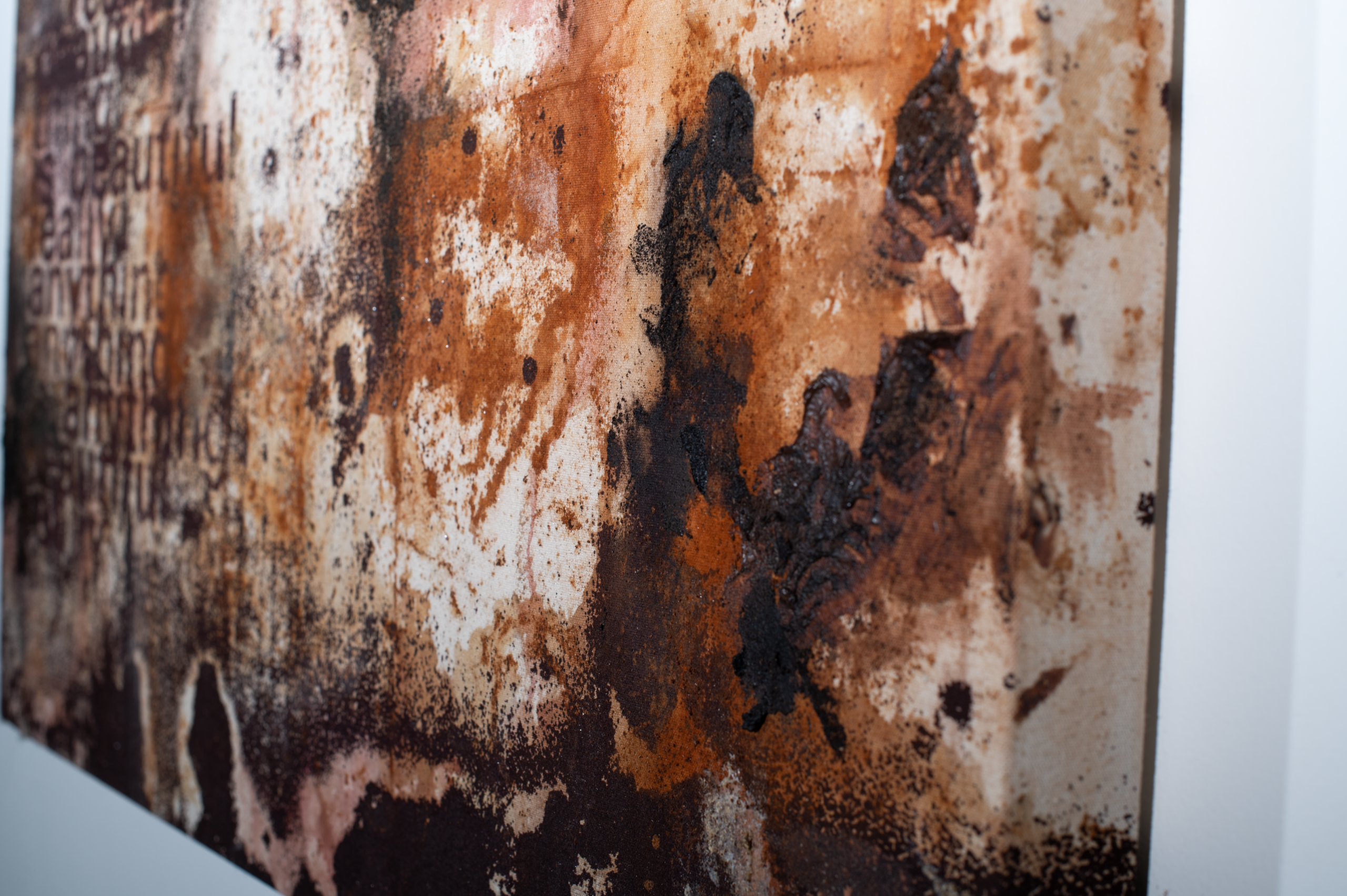 Screen-print, rust canvas