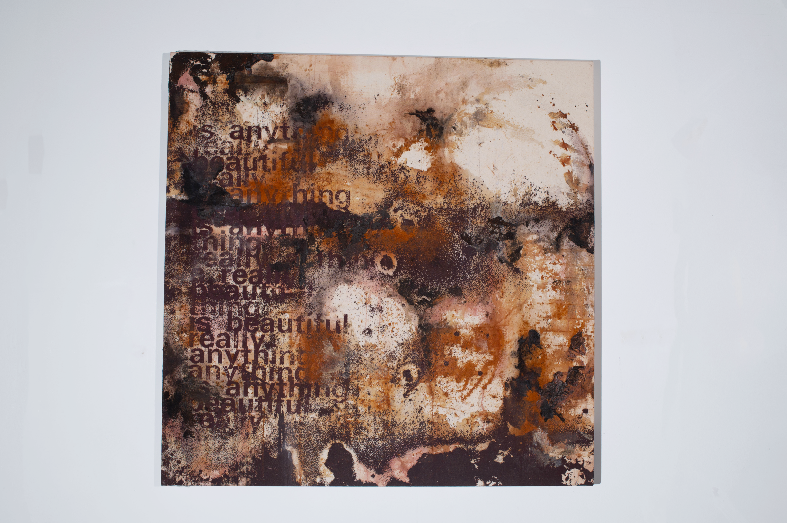 Screen-print, rust canvas