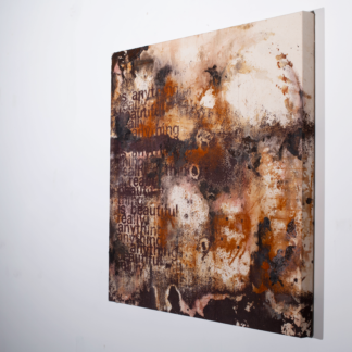 Screen-print, rust canvas