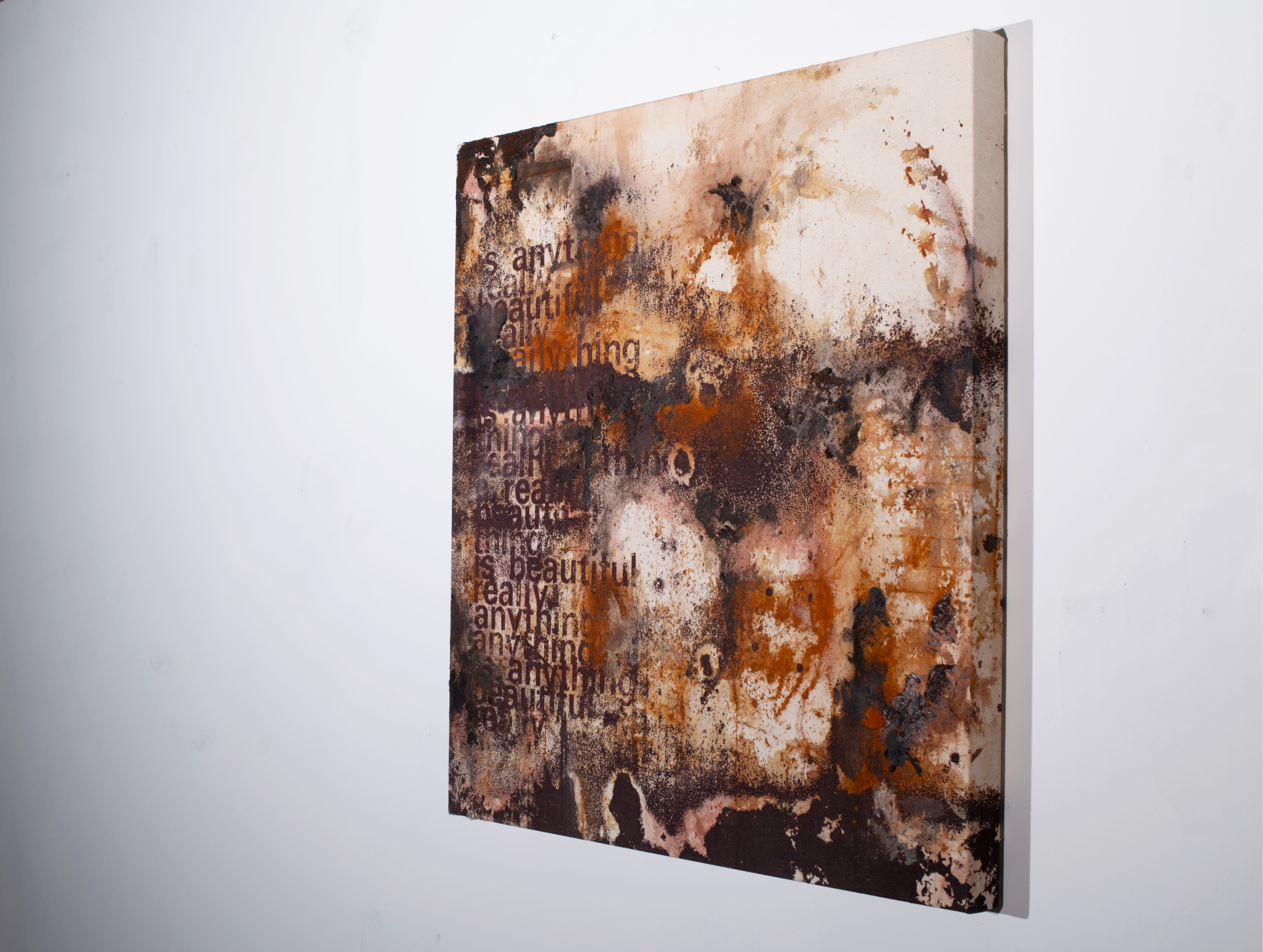 Screen-print, rust canvas